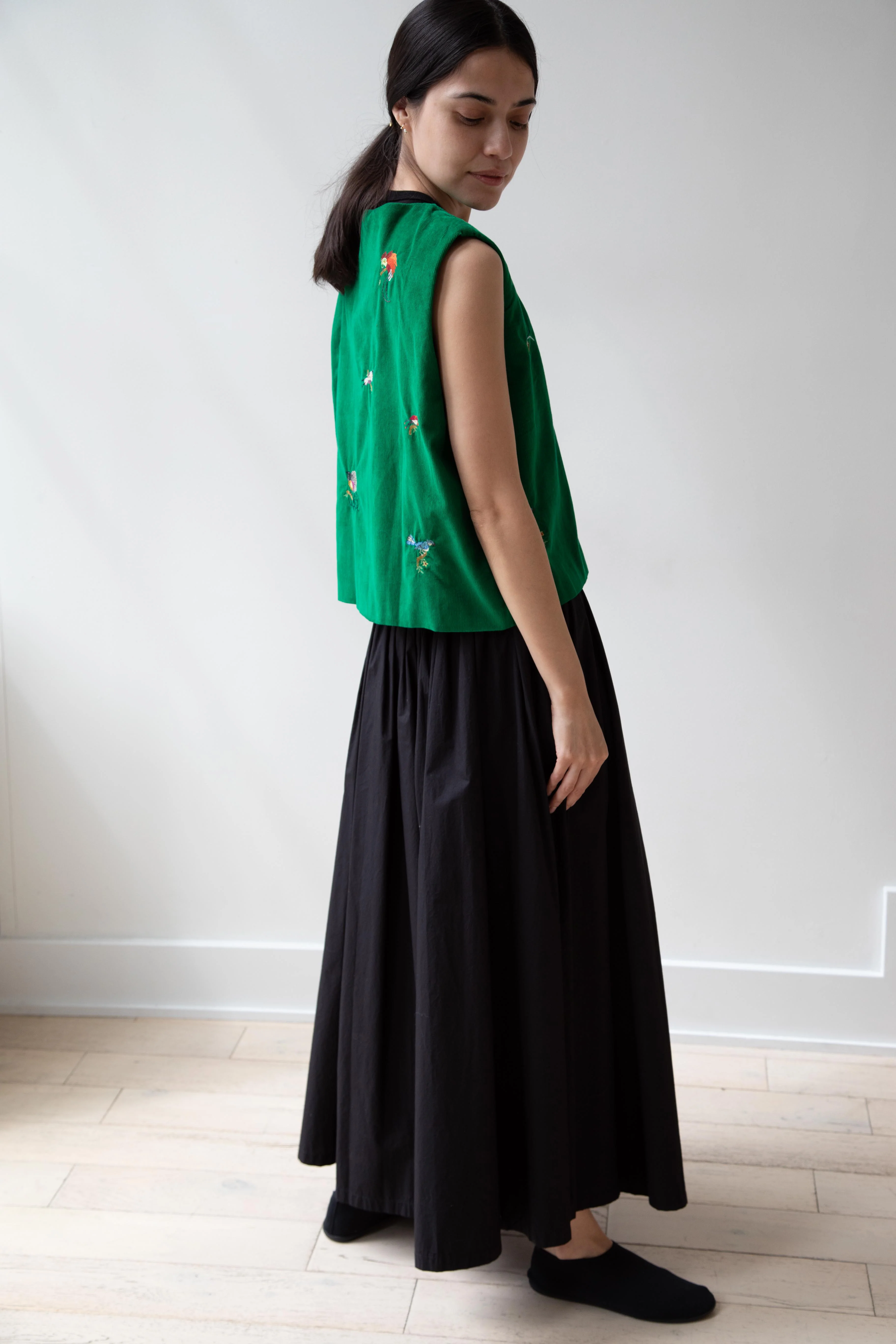 Runaway Bicycle | Bird of Paradise Embroidered Vest in Green - Image 18