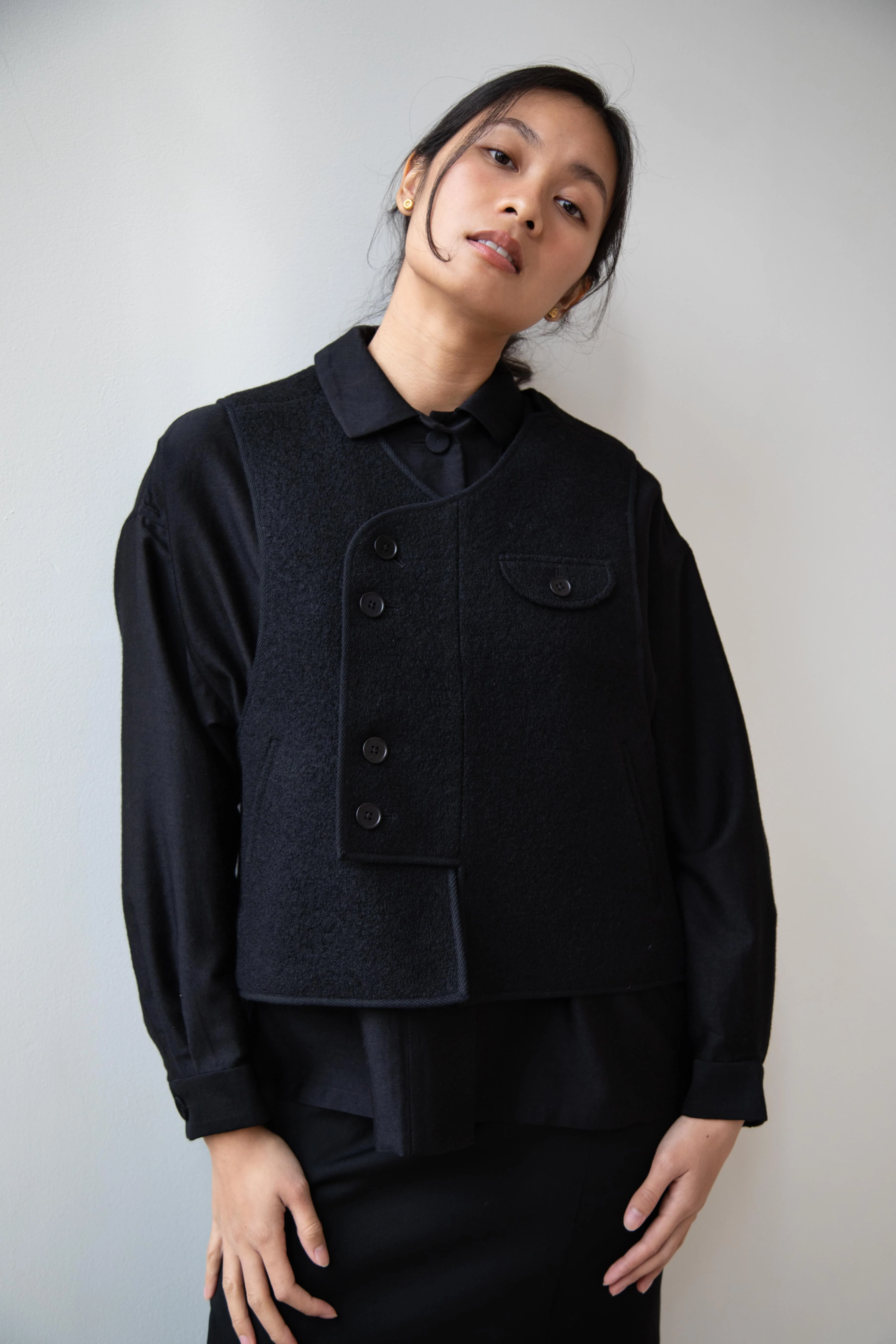 Seventyfive | Pipa Vest in Black Wool - Image 2