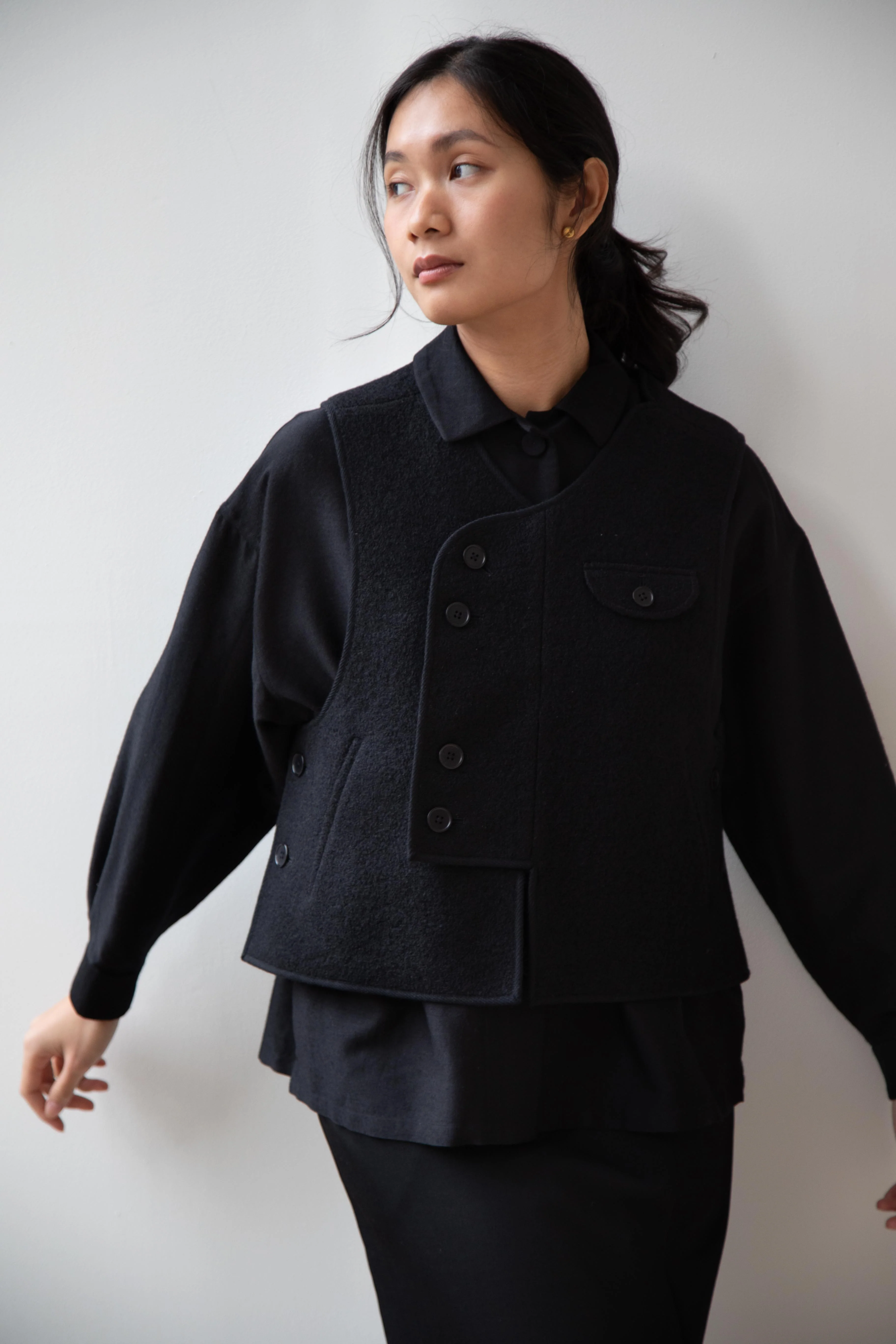 Seventyfive | Pipa Vest in Black Wool - Image 20