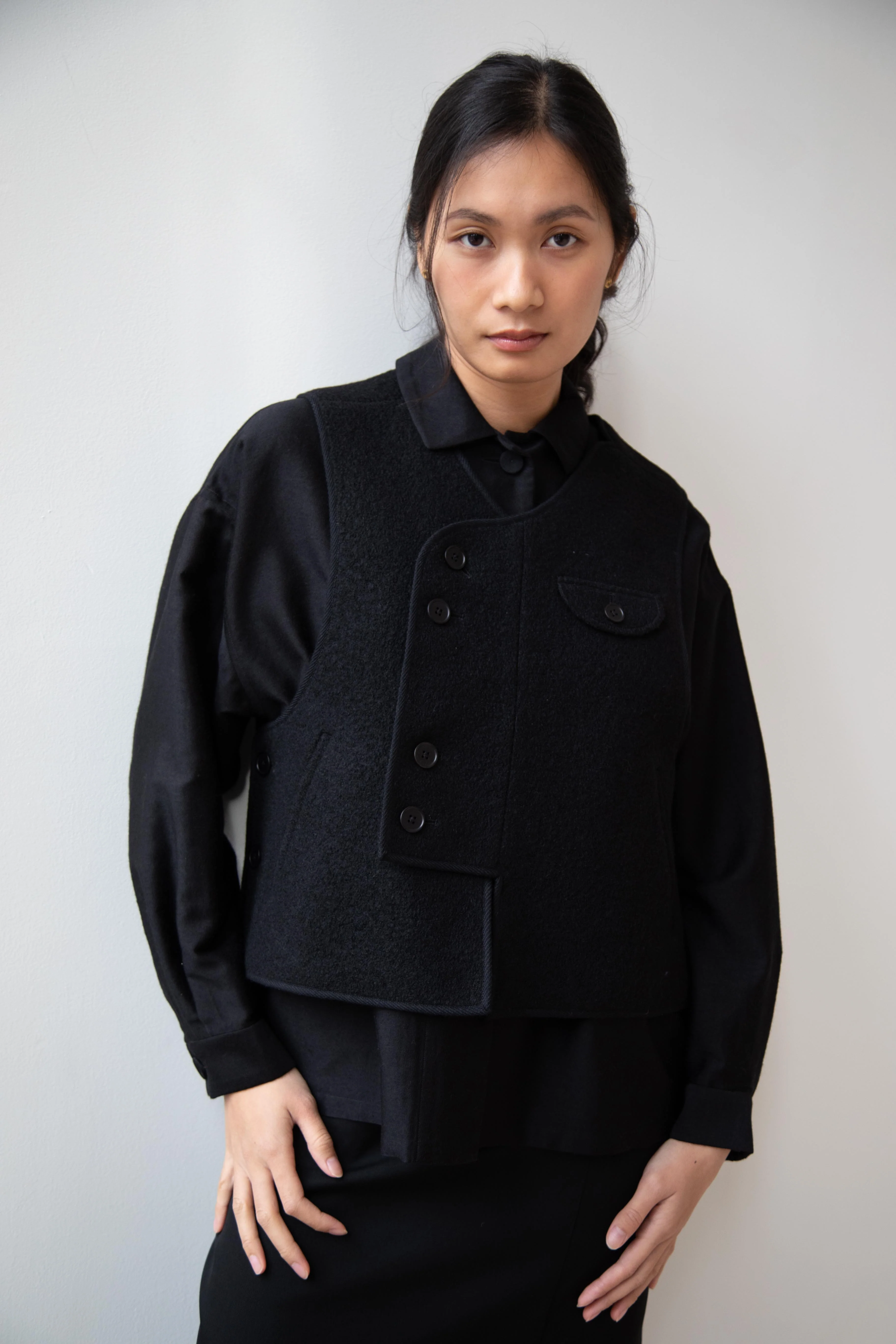 Seventyfive | Pipa Vest in Black Wool - Image 21