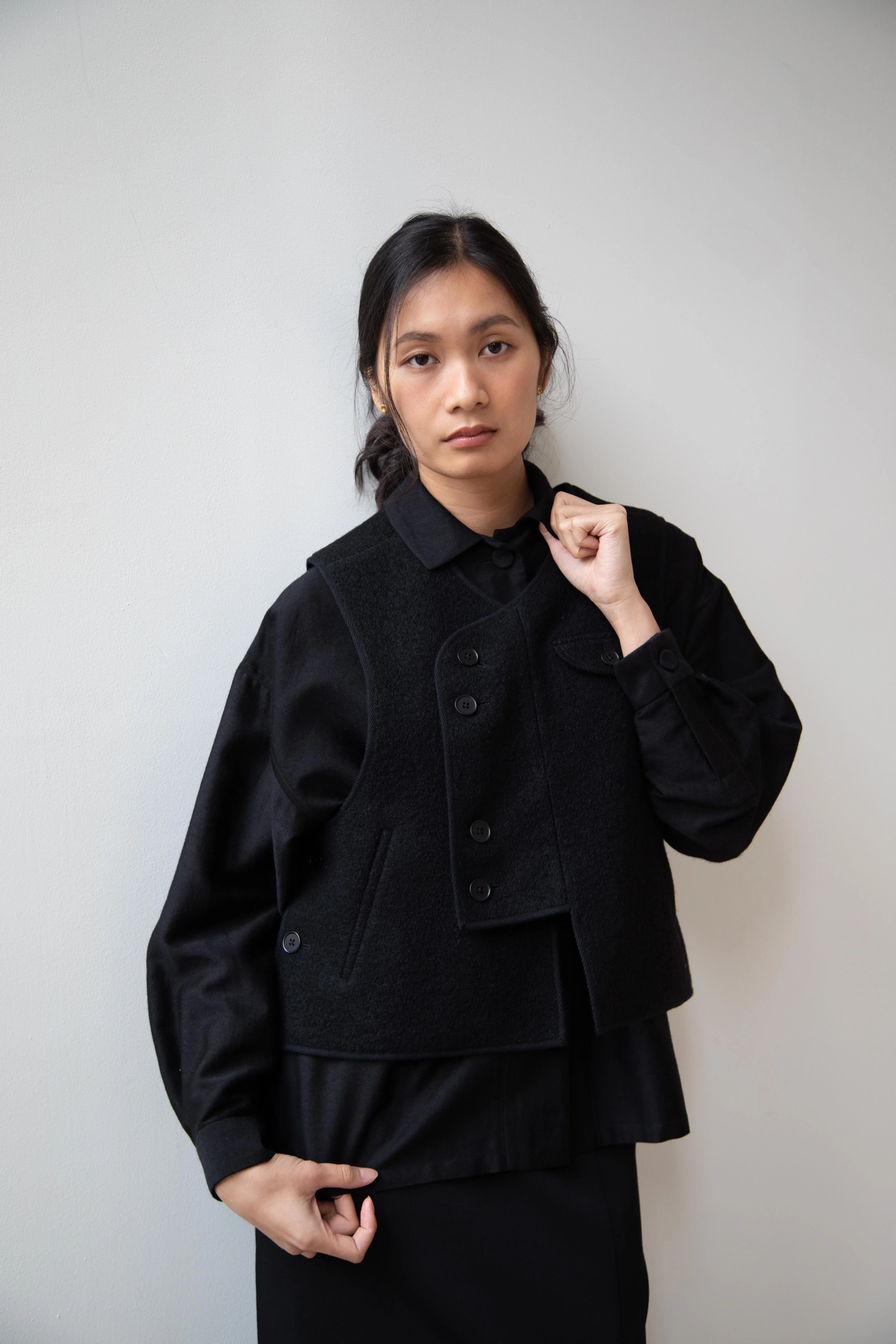 Seventyfive | Pipa Vest in Black Wool - Image 23