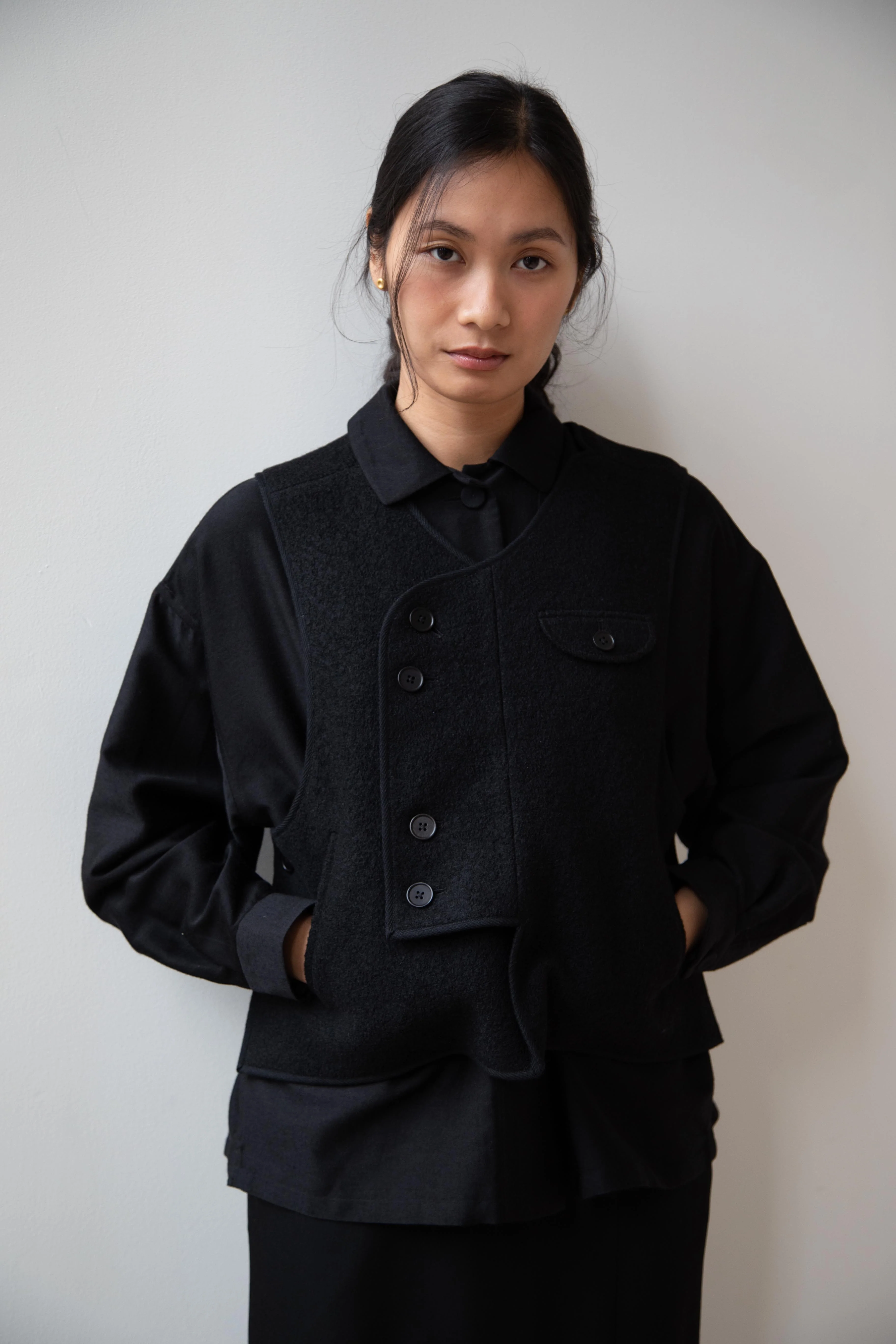 Seventyfive | Pipa Vest in Black Wool - Image 24