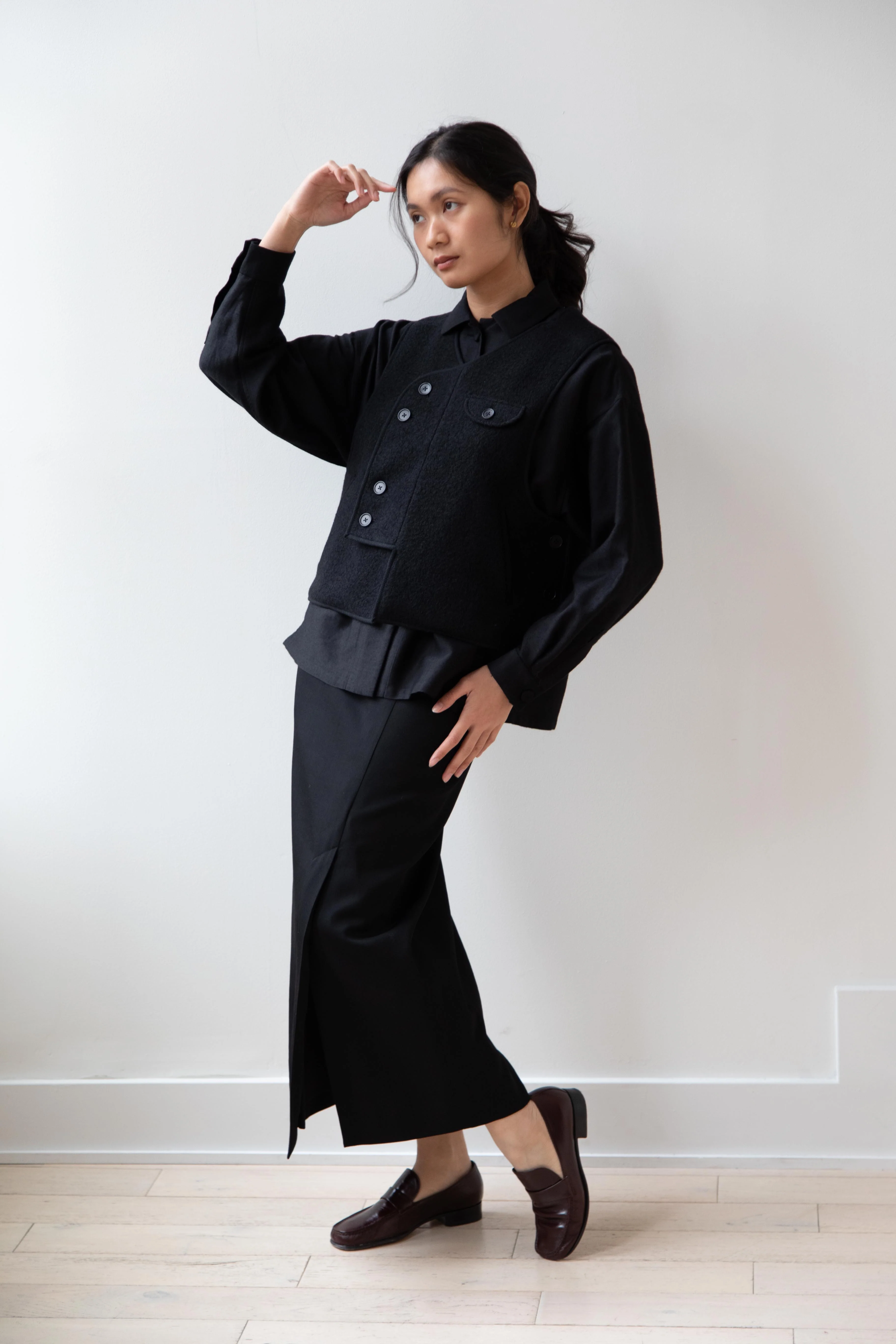 Seventyfive | Pipa Vest in Black Wool - Image 30