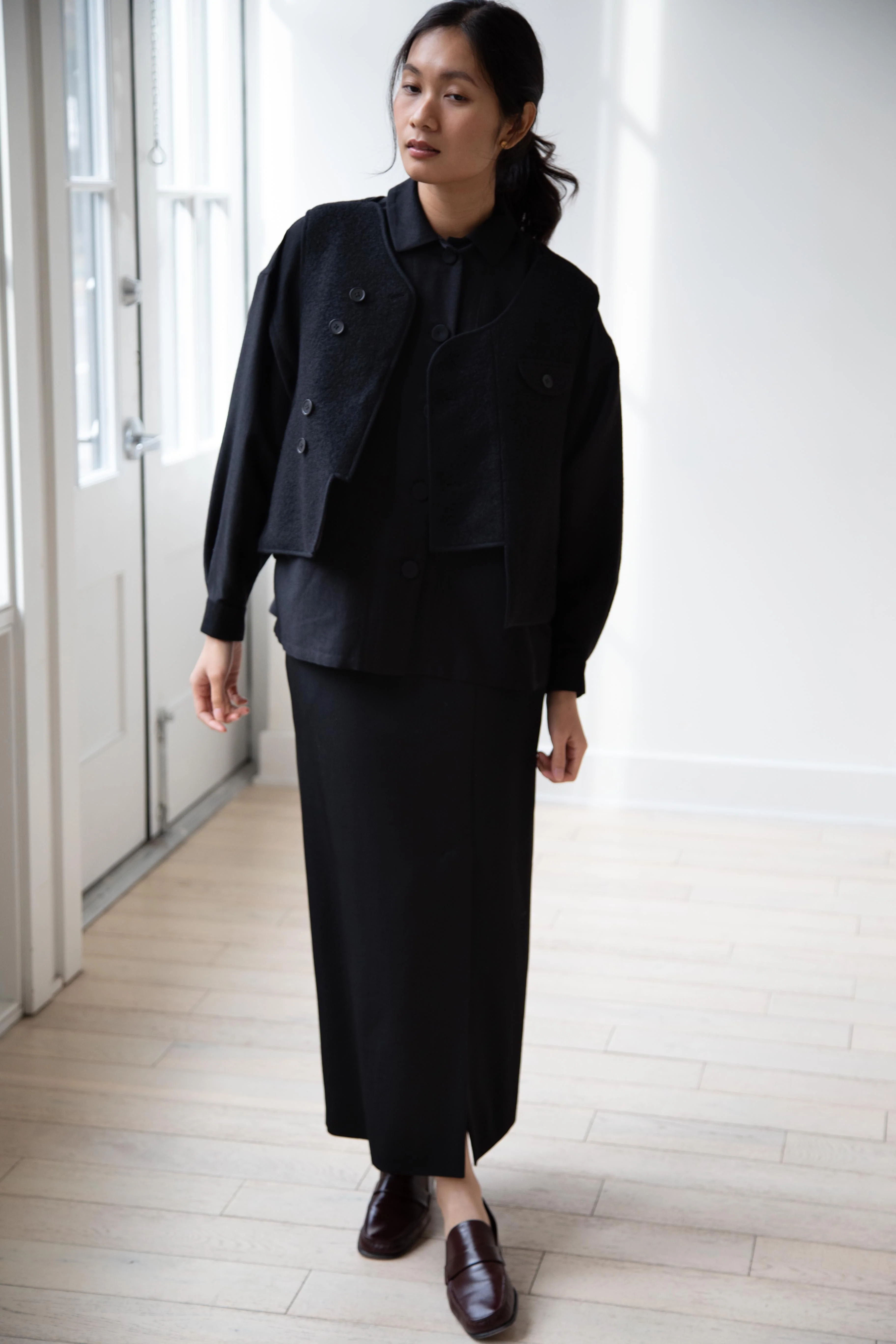 Seventyfive | Pipa Vest in Black Wool - Image 6