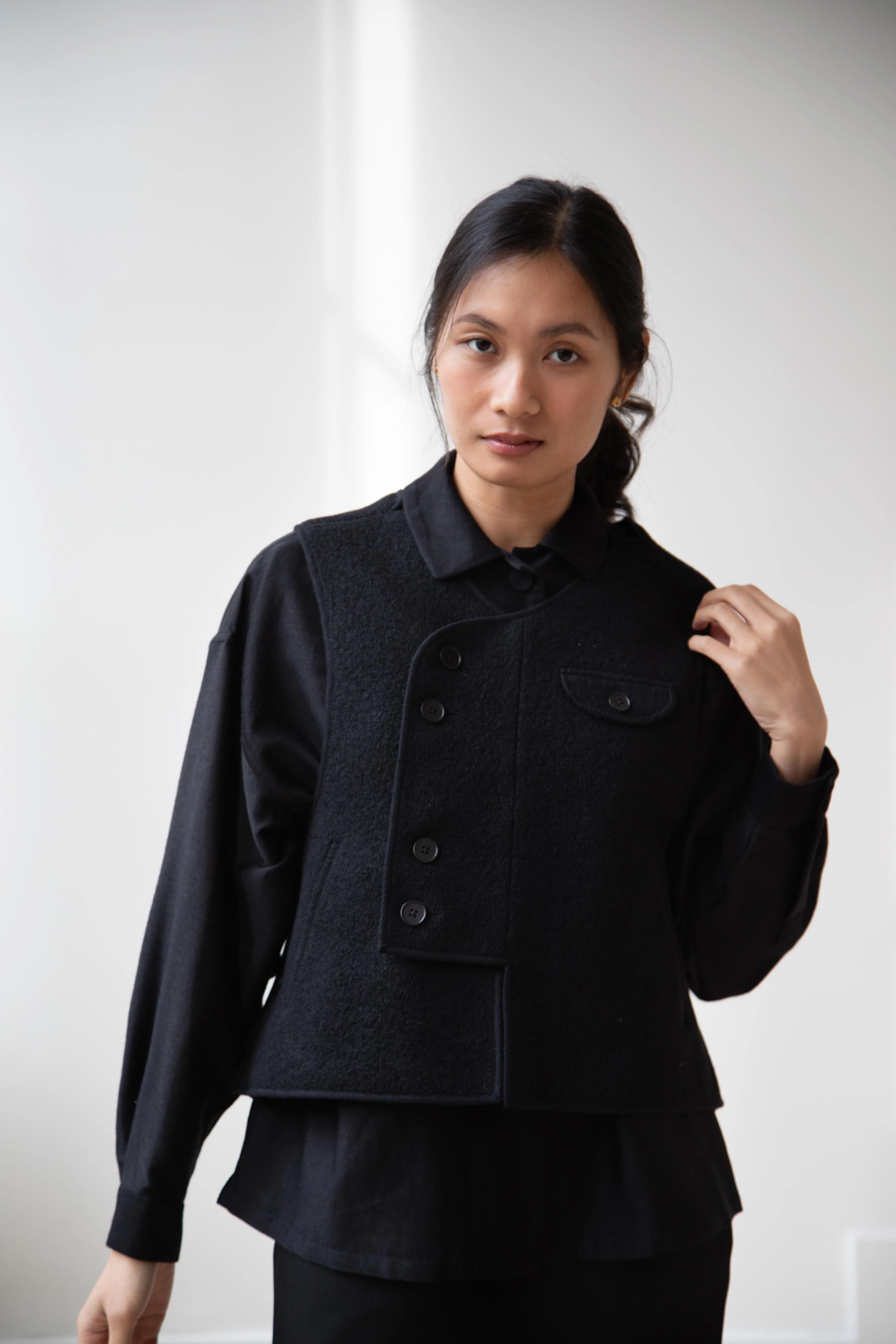 Seventyfive | Pipa Vest in Black Wool - Image 7