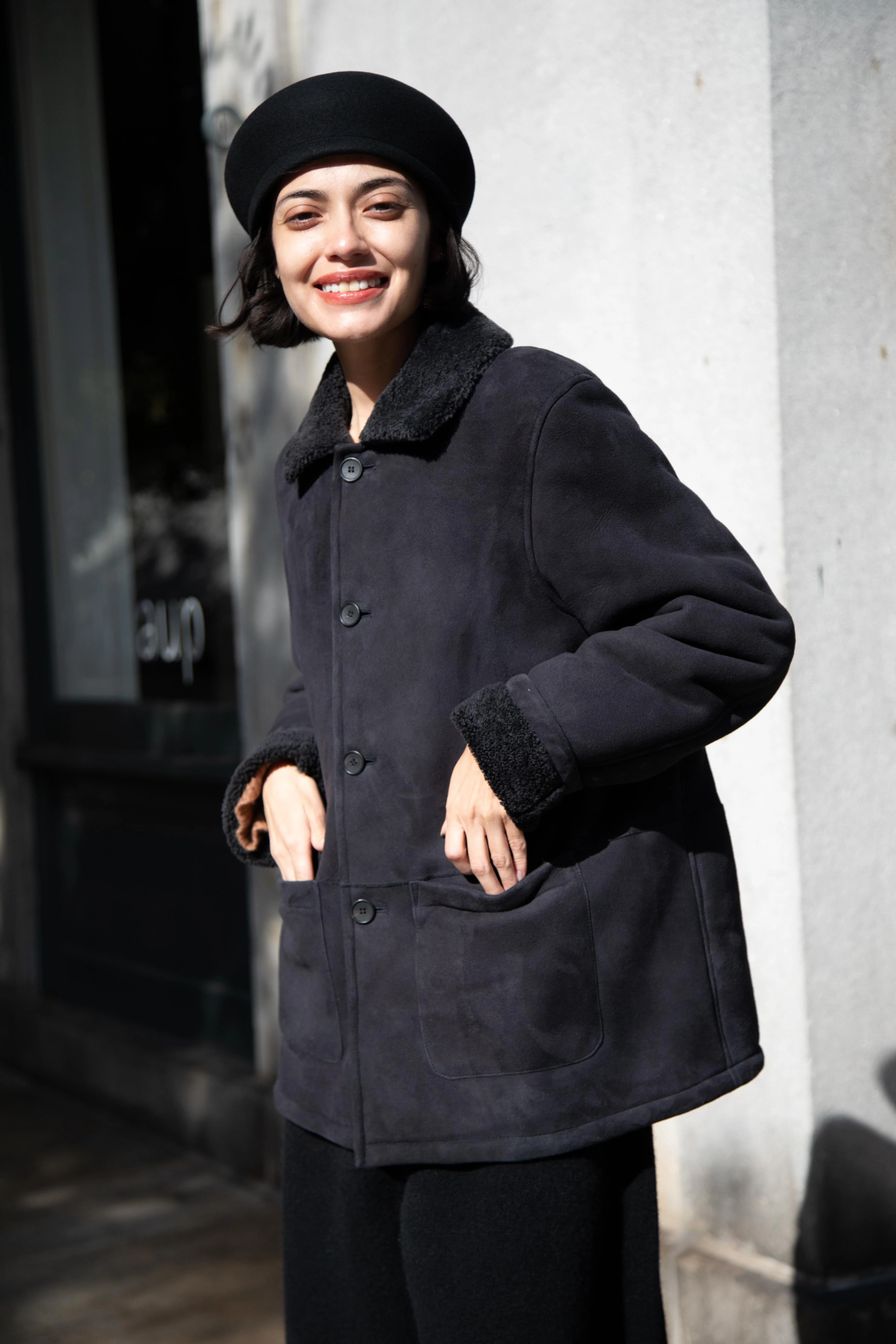 Signa 1925 | Felt Structured Beret in Black - Image 20