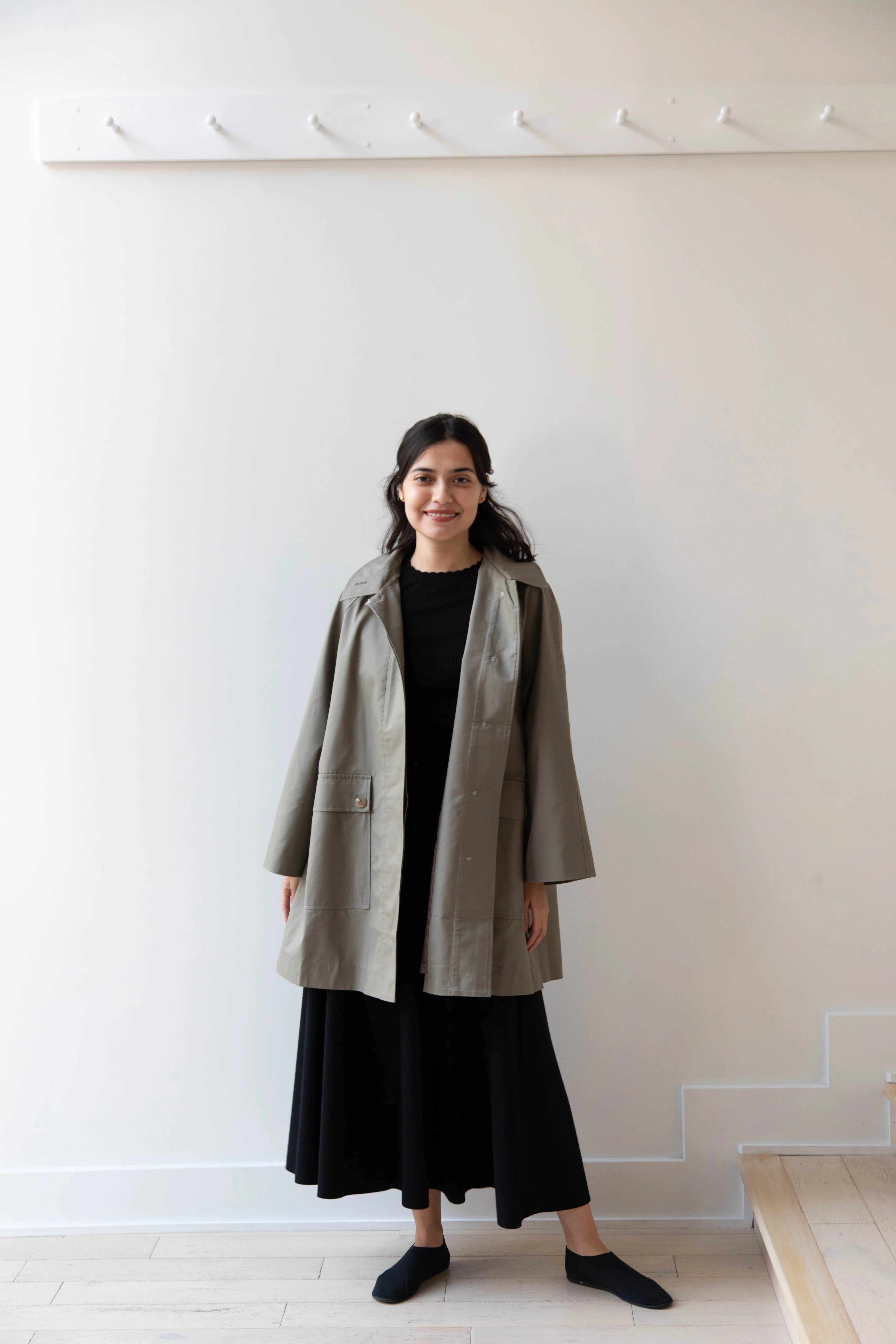 The Loom | Cotton Hooded Coat in Khaki - Image 23