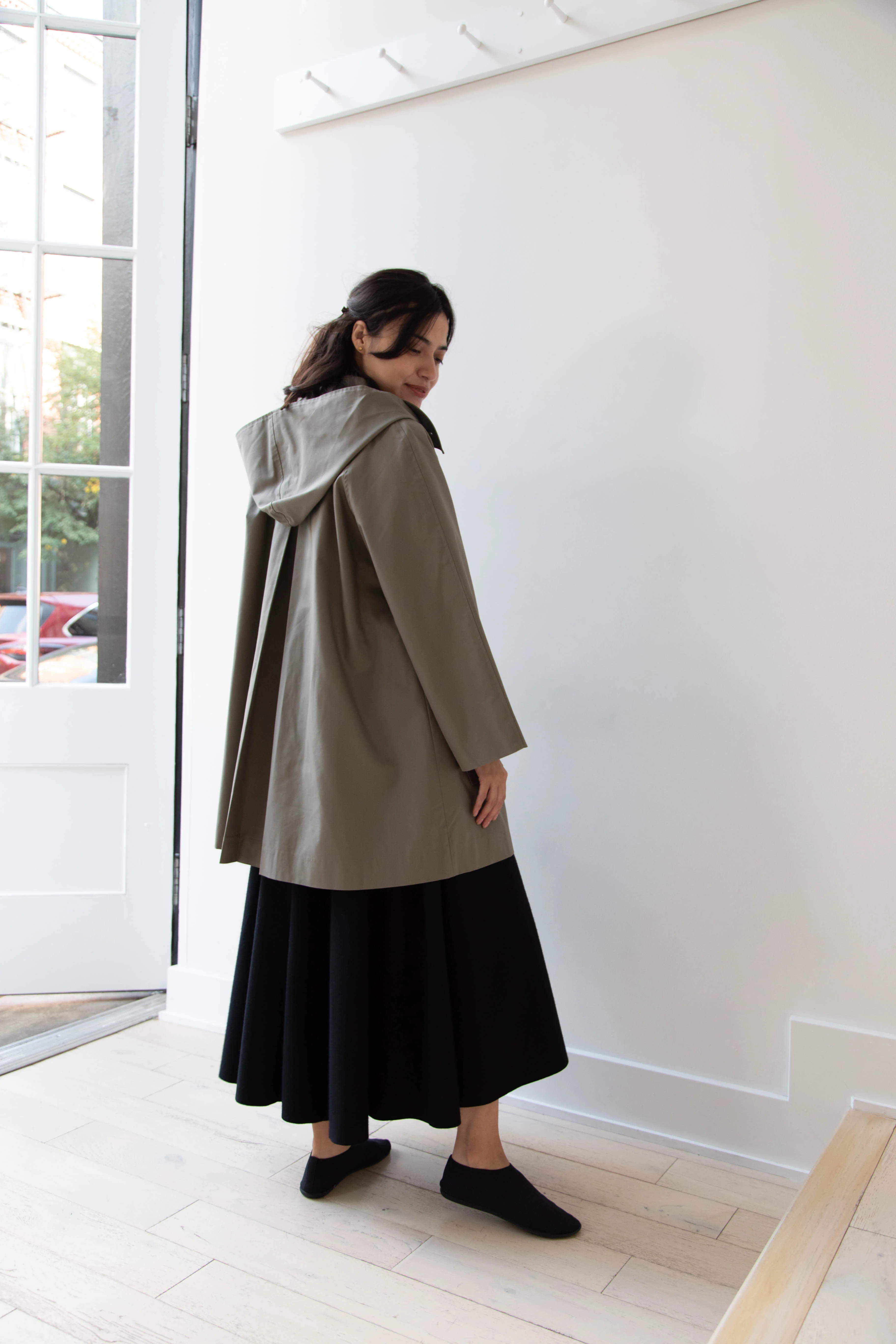 The Loom | Cotton Hooded Coat in Khaki - Image 27
