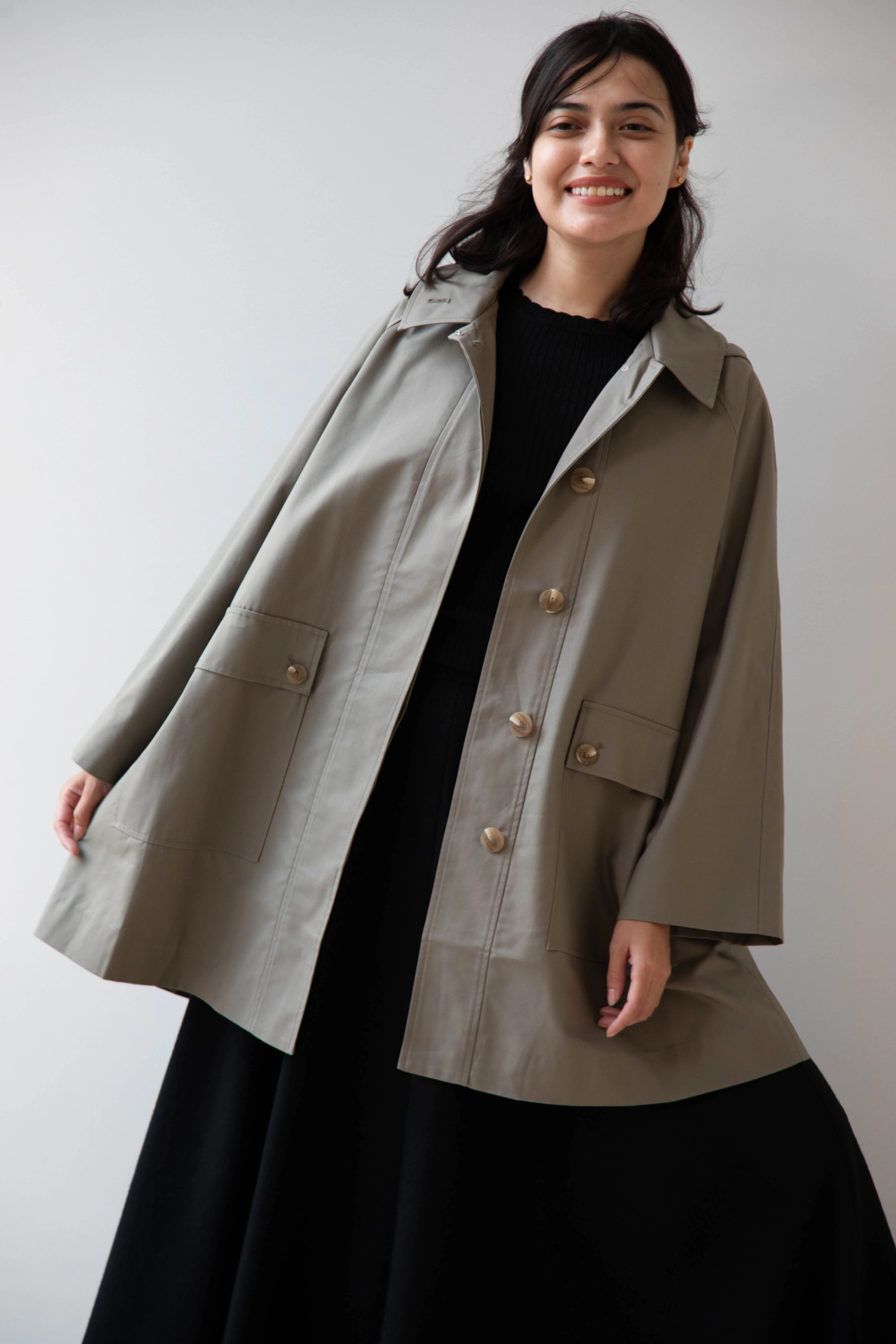 The Loom | Cotton Hooded Coat in Khaki - Image 38