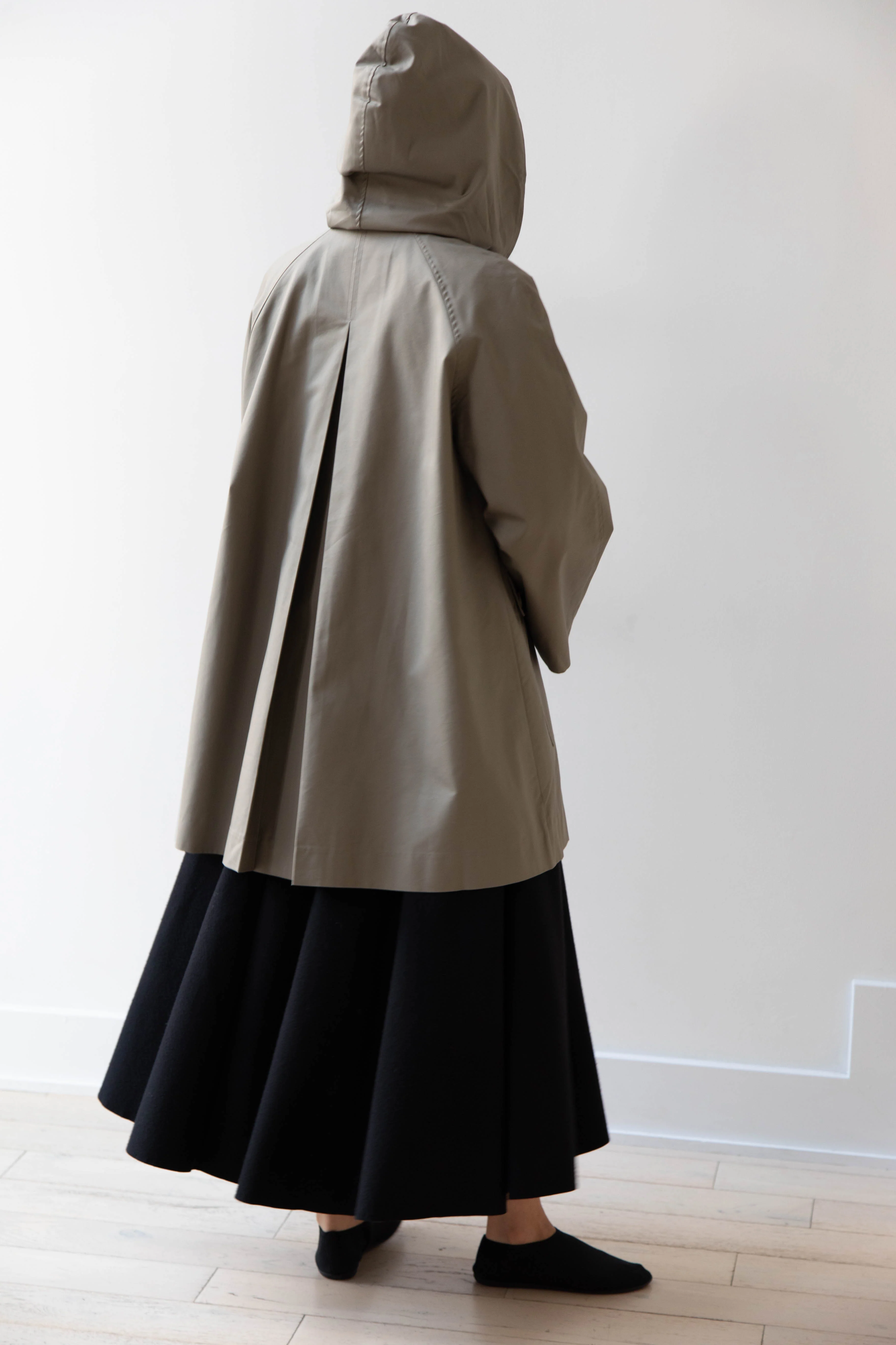 The Loom | Cotton Hooded Coat in Khaki - Image 51