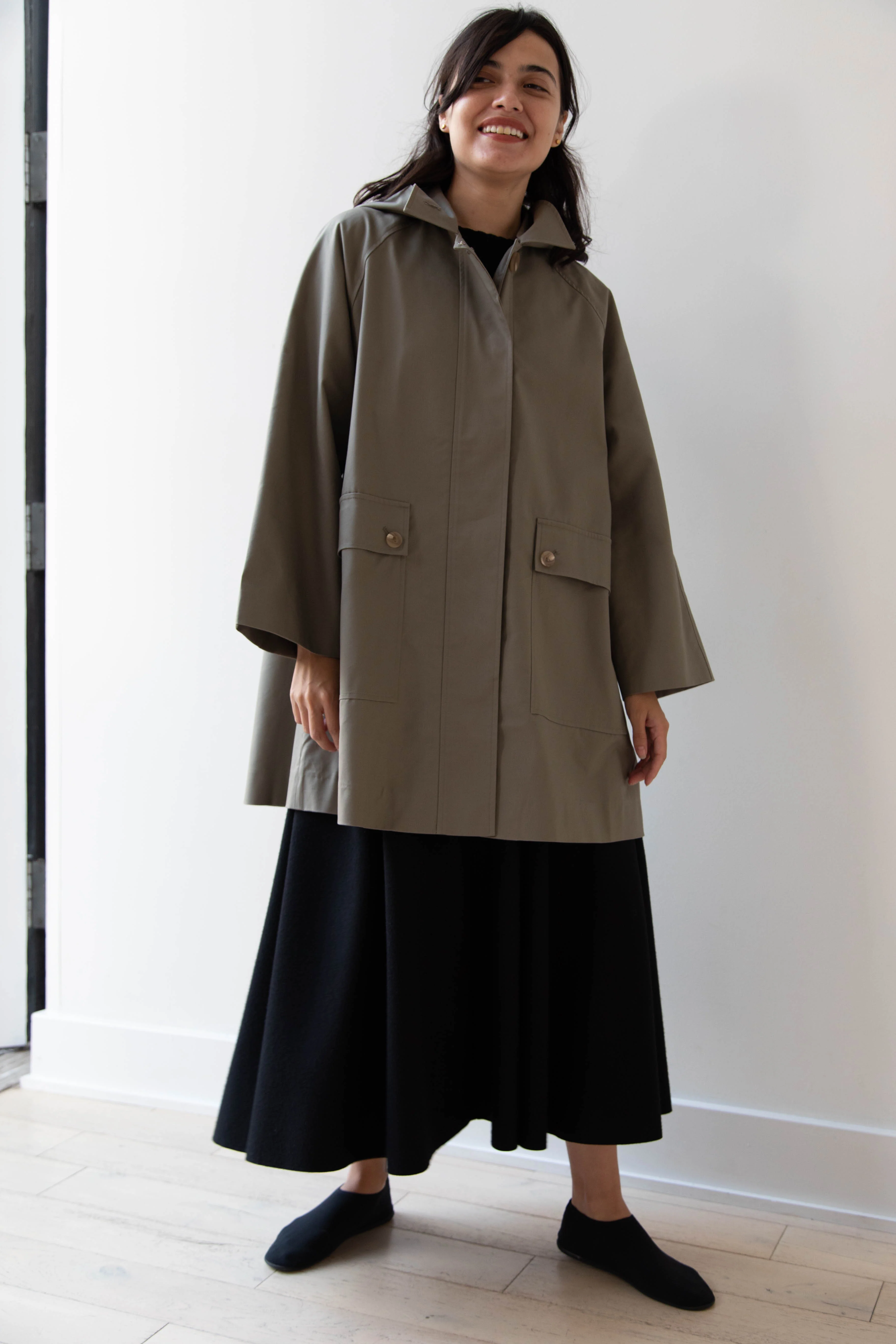 The Loom | Cotton Hooded Coat in Khaki - Image 52
