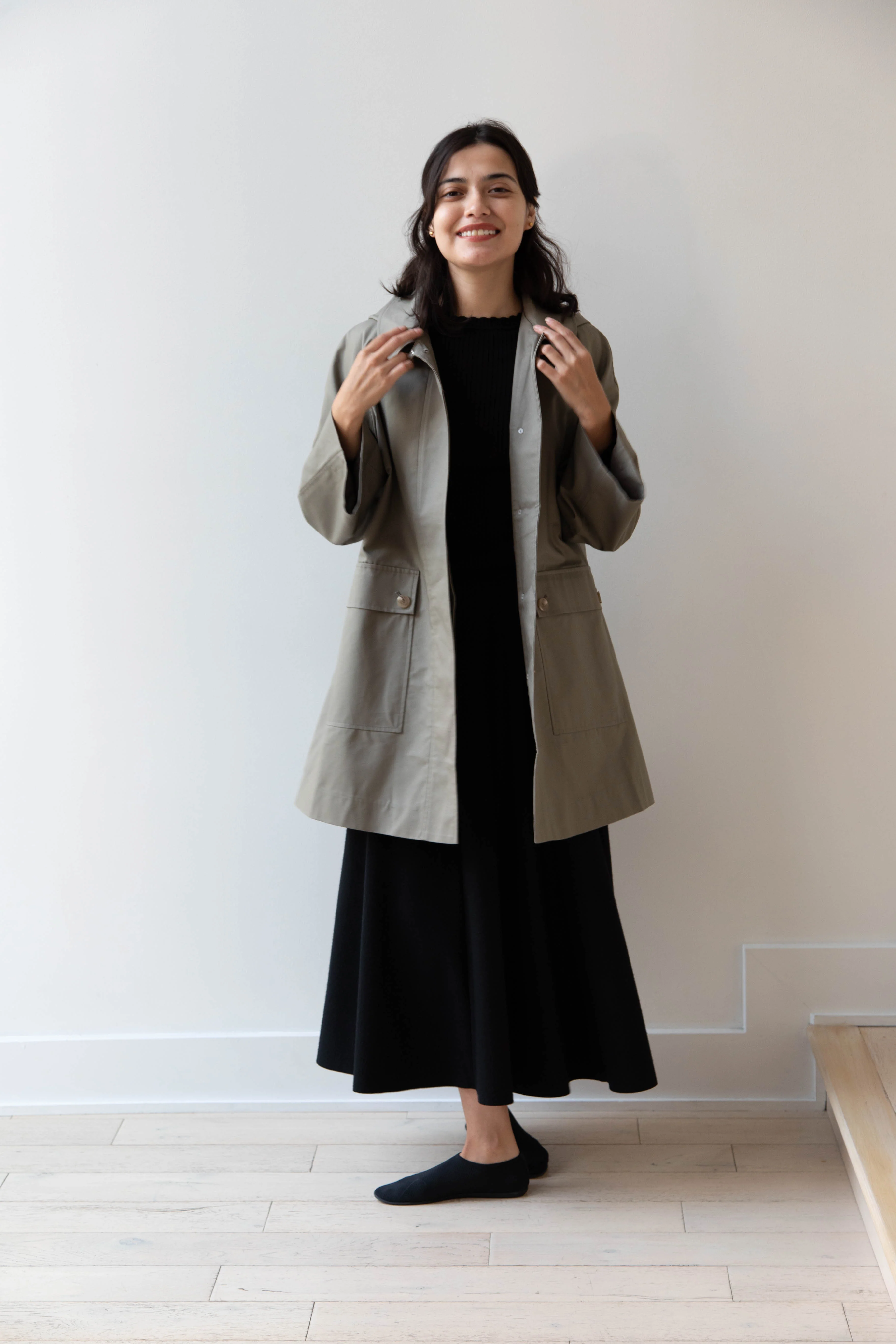 The Loom | Cotton Hooded Coat in Khaki - Image 7