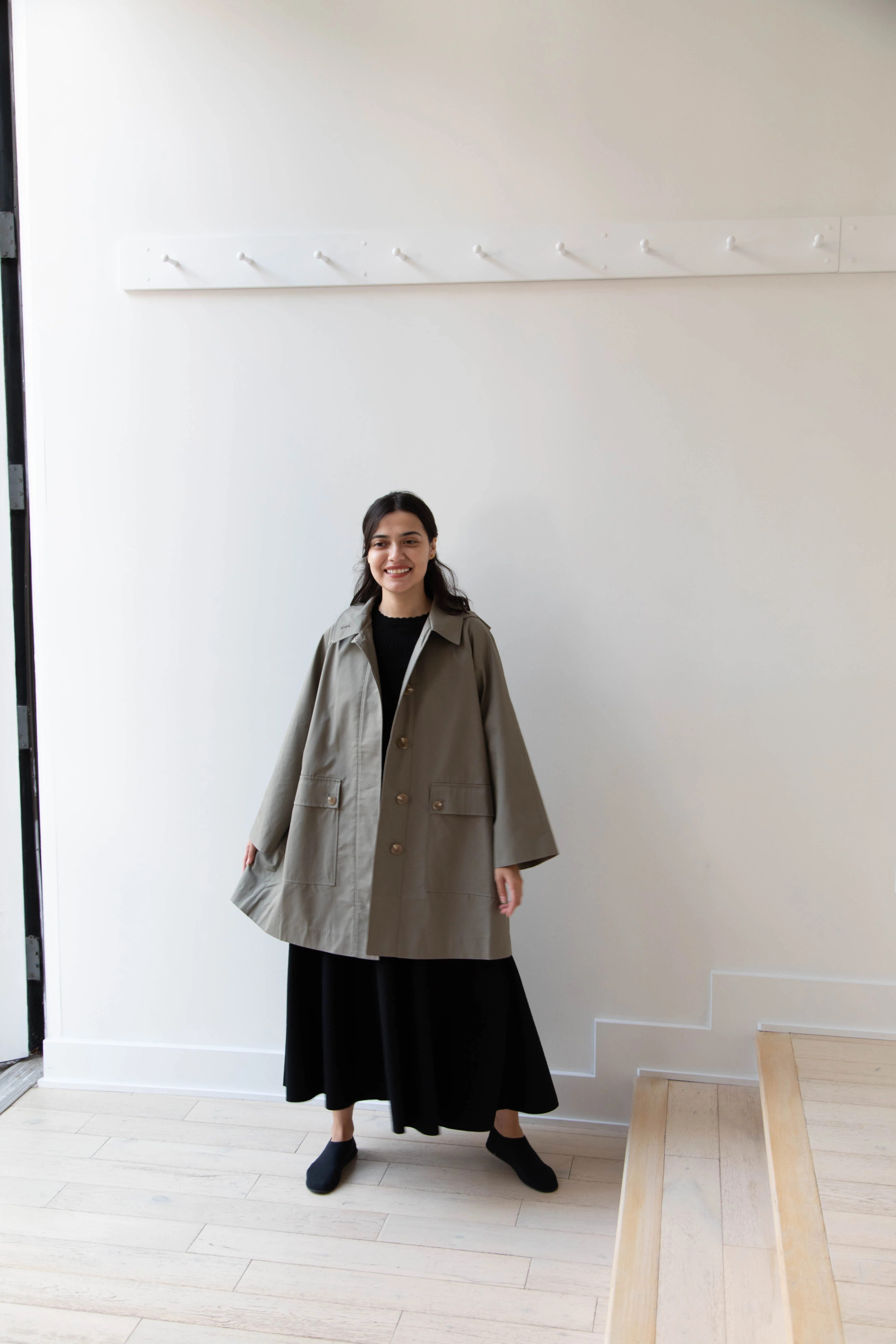 The Loom | Cotton Hooded Coat in Khaki - Image 9
