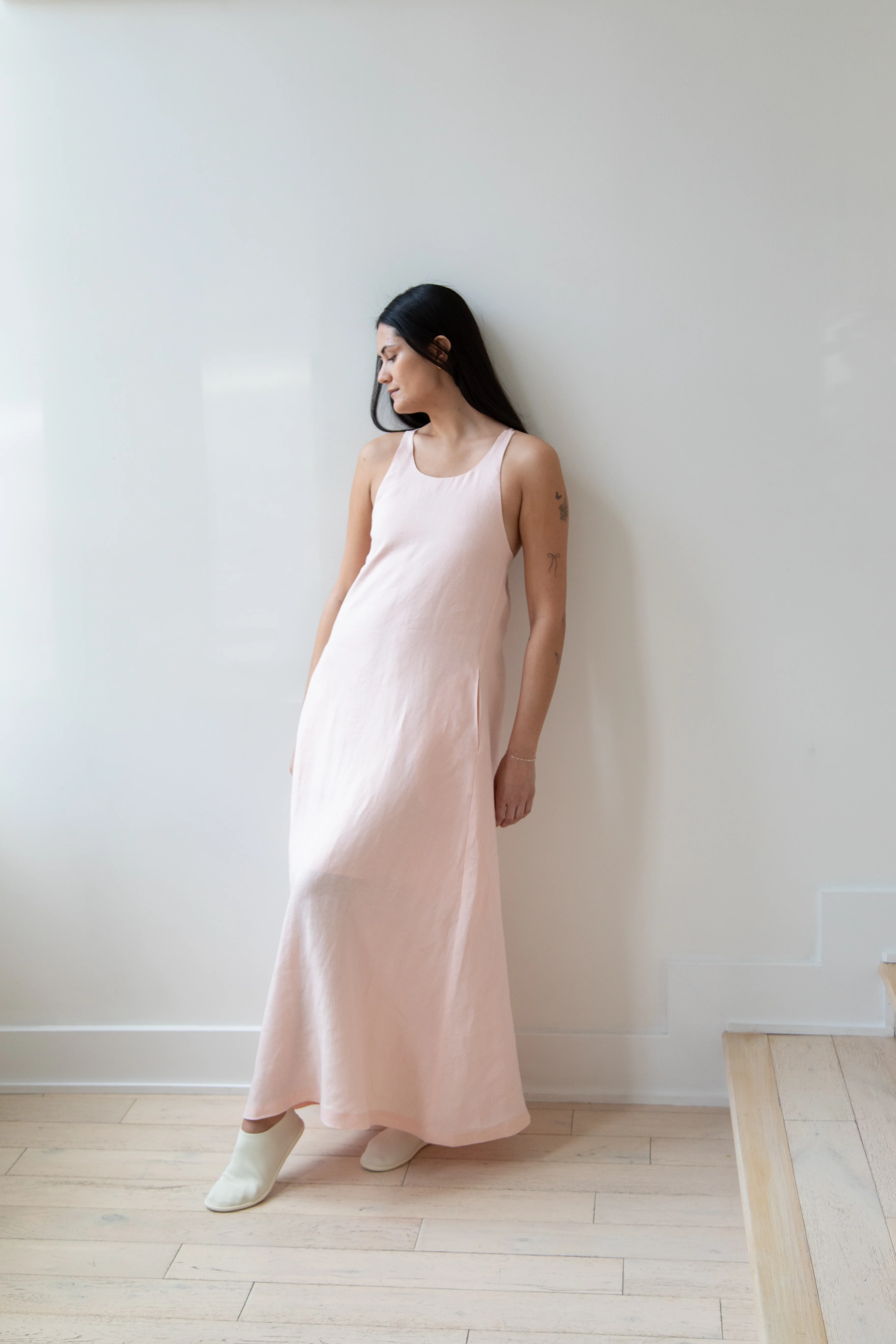 The Loom | Linen Halter Dress in Pink Linen - Image 21