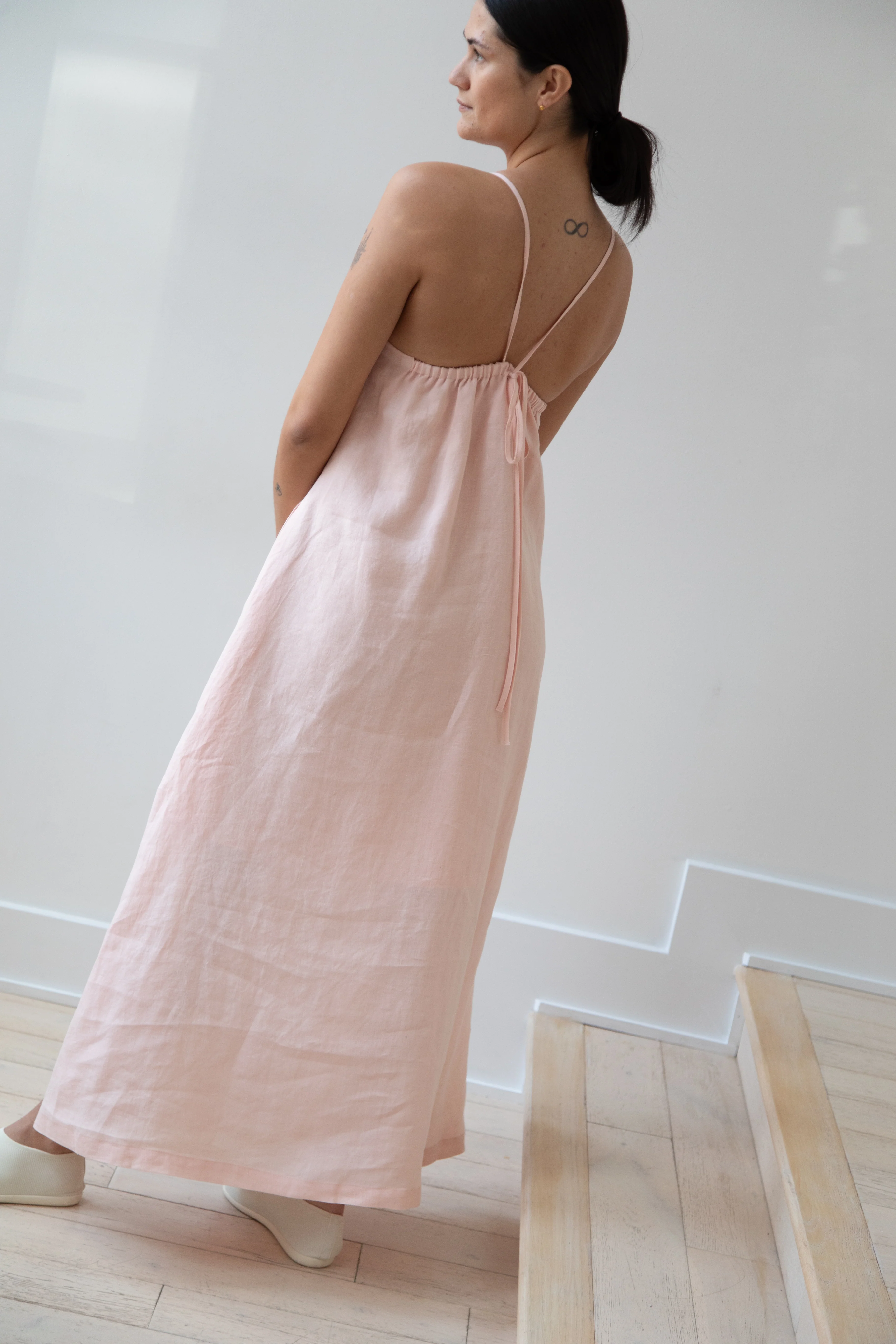 The Loom | Linen Halter Dress in Pink Linen - Image 30