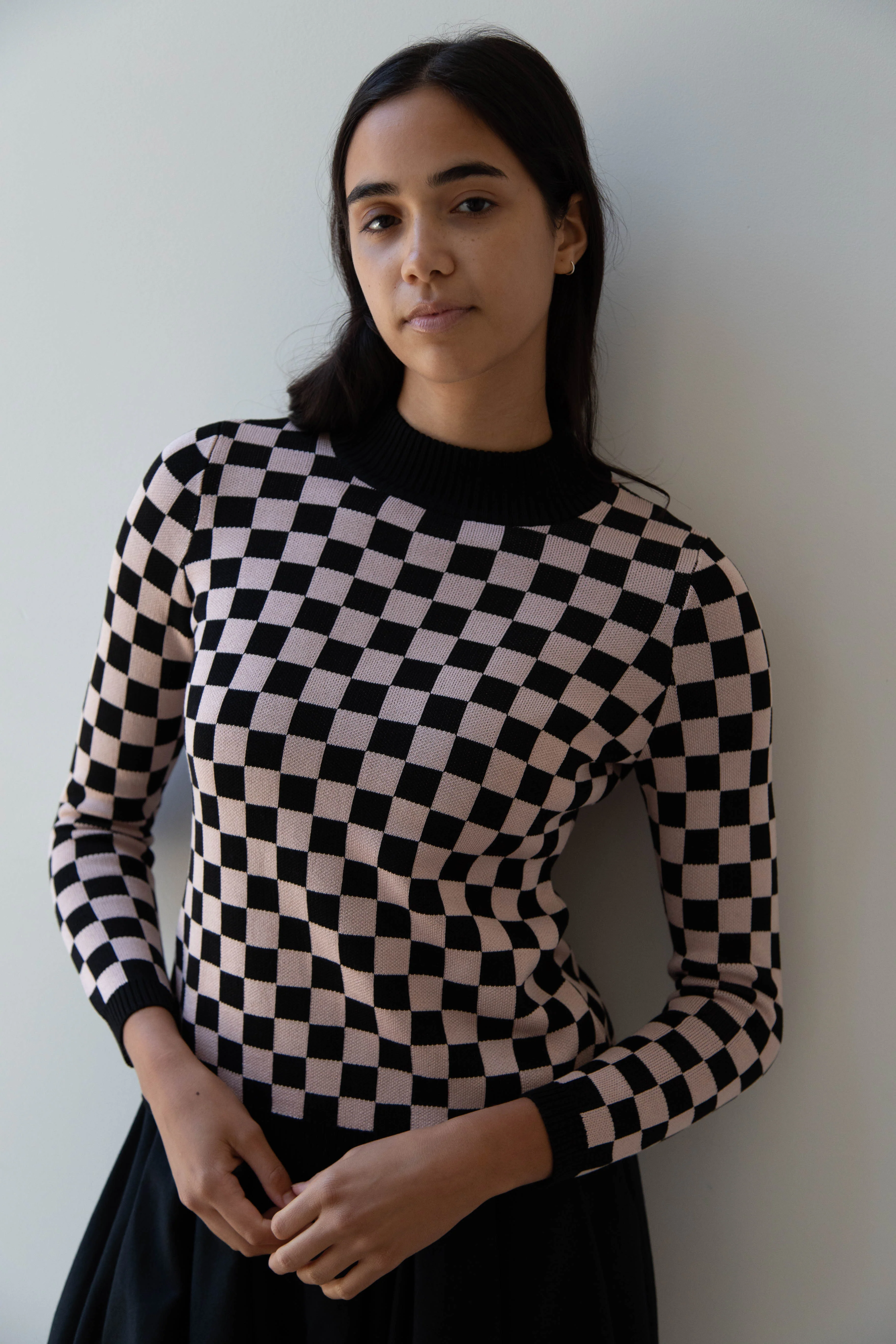 Une Heures ZouZou Silk Check Top - Image 12