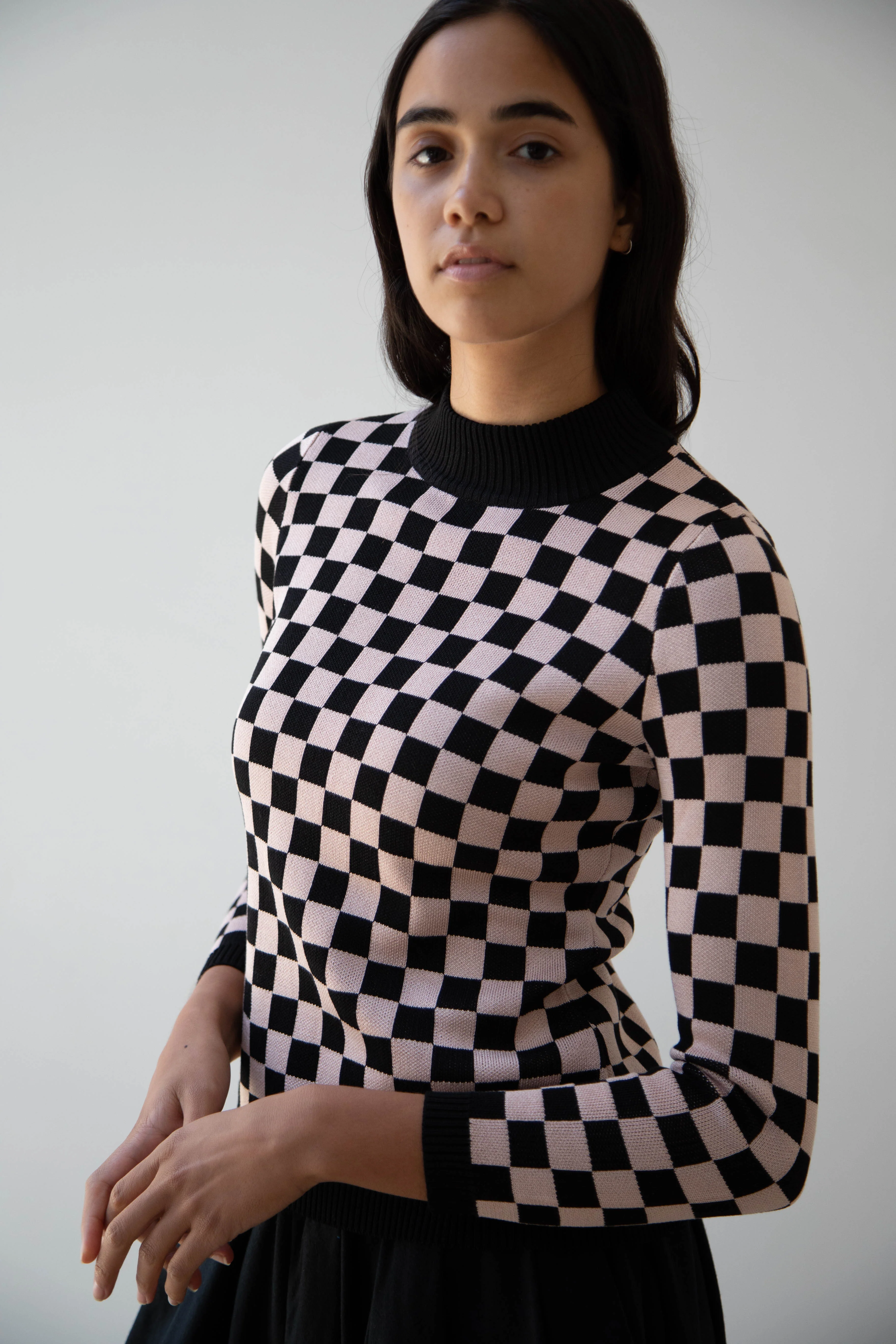 Une Heures ZouZou Silk Check Top - Image 25