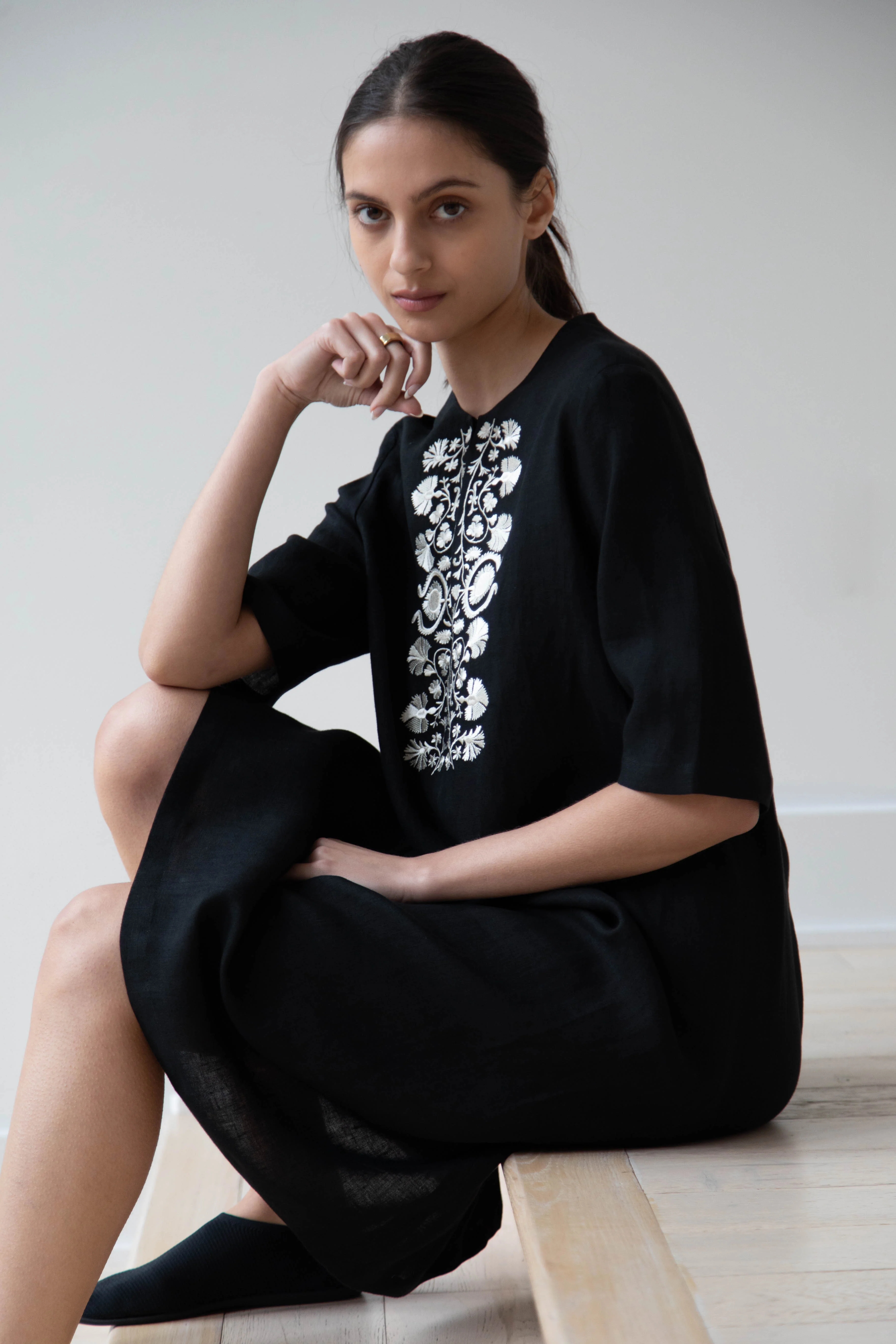 Zeus & Dione | Carnation Caftan in Black - Image 4